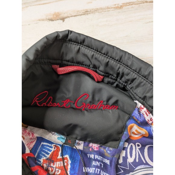 Robert Graham Quilted Field Jacket Size XL Black Men's NWT Snap Button Pockets - Picture 11 of 15